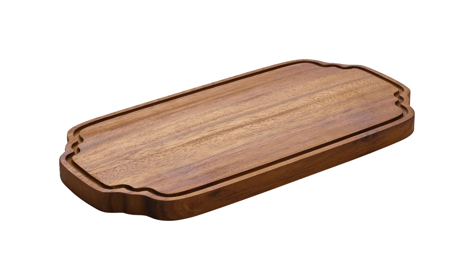 Servierbrett rechteckig mit Rillen 36x18cm Wood Holz