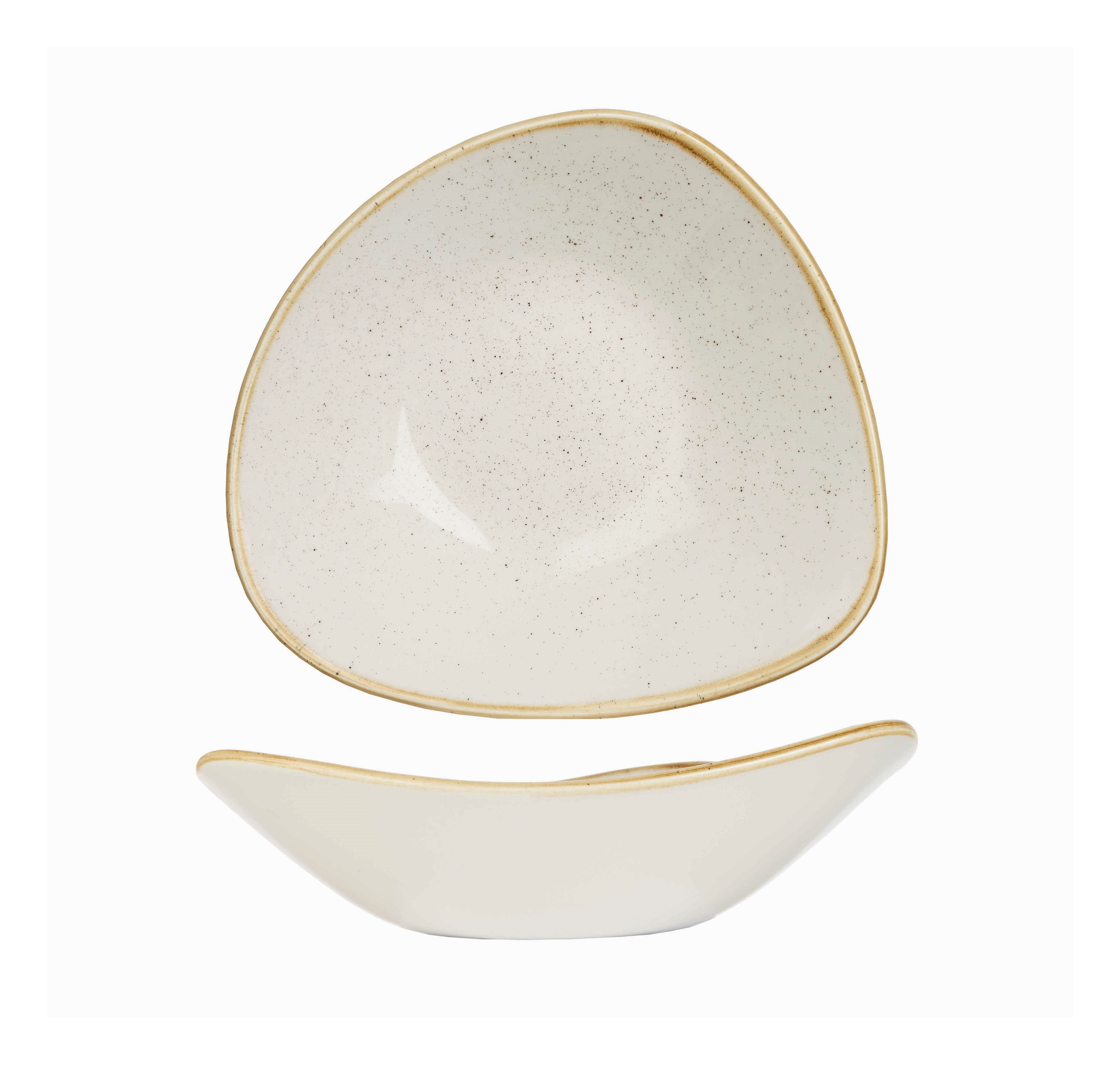 120125 Schale dreieckig 23,5cm STONECAST barley white