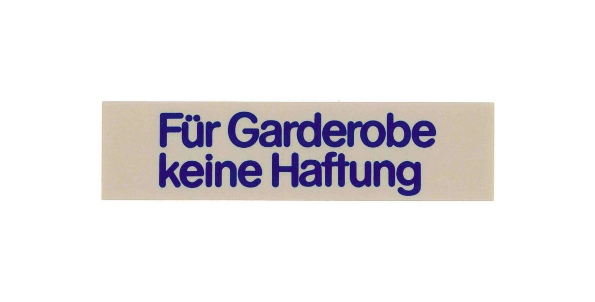 91827 Schilder Für Garderobe keine