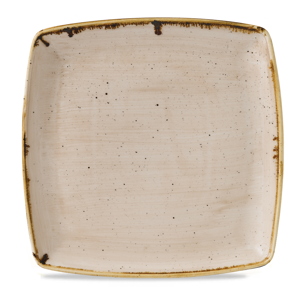 Teller flach eckig 27x27cm STONECAST nutmeg cream