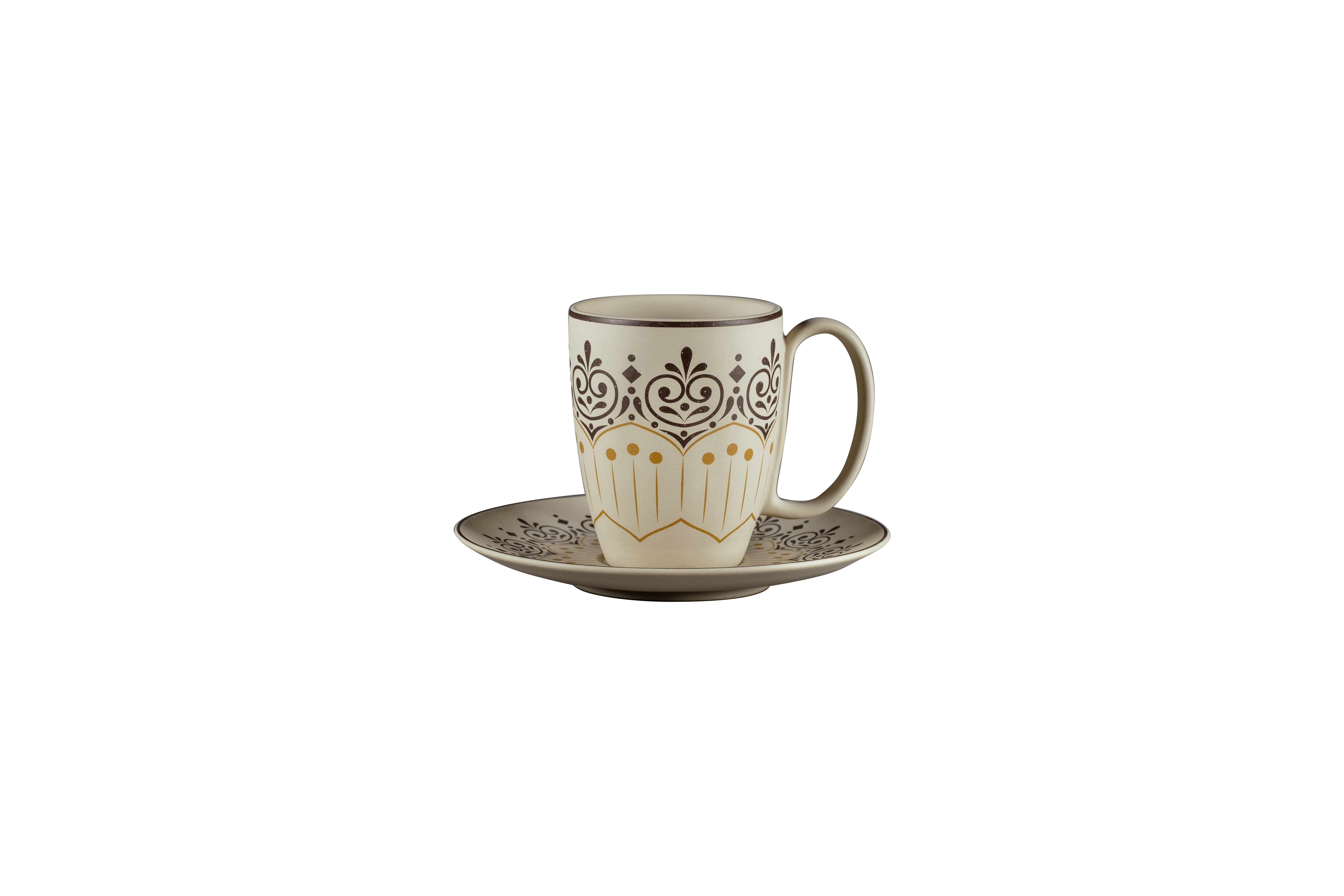 Kaffeebecher Ø8cm H10,1cm 0,3L ARGILA CARTAGENA decorated grey Kaffeebecher Ø8cm H10,1cm 0,3L ARGILA CARTAGENA decorated grey