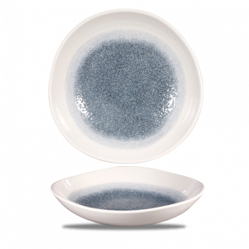 Schale Organic 25,3cm  RAKU Topaz blue