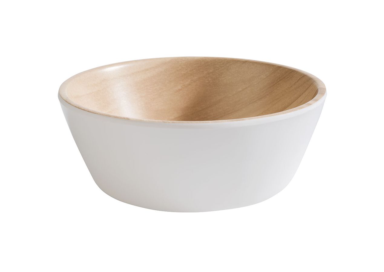 140602 Schale FRIDA weiß/Holz Ø 12,5 cm, H: 4,5 cm