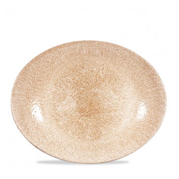 144718 Platte oval coup 31,7x25,5cm RAKU garnet orange