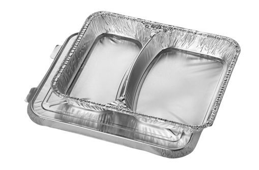 16908 100 Stück Aluschalen 2-geteilt 227x177x39mm