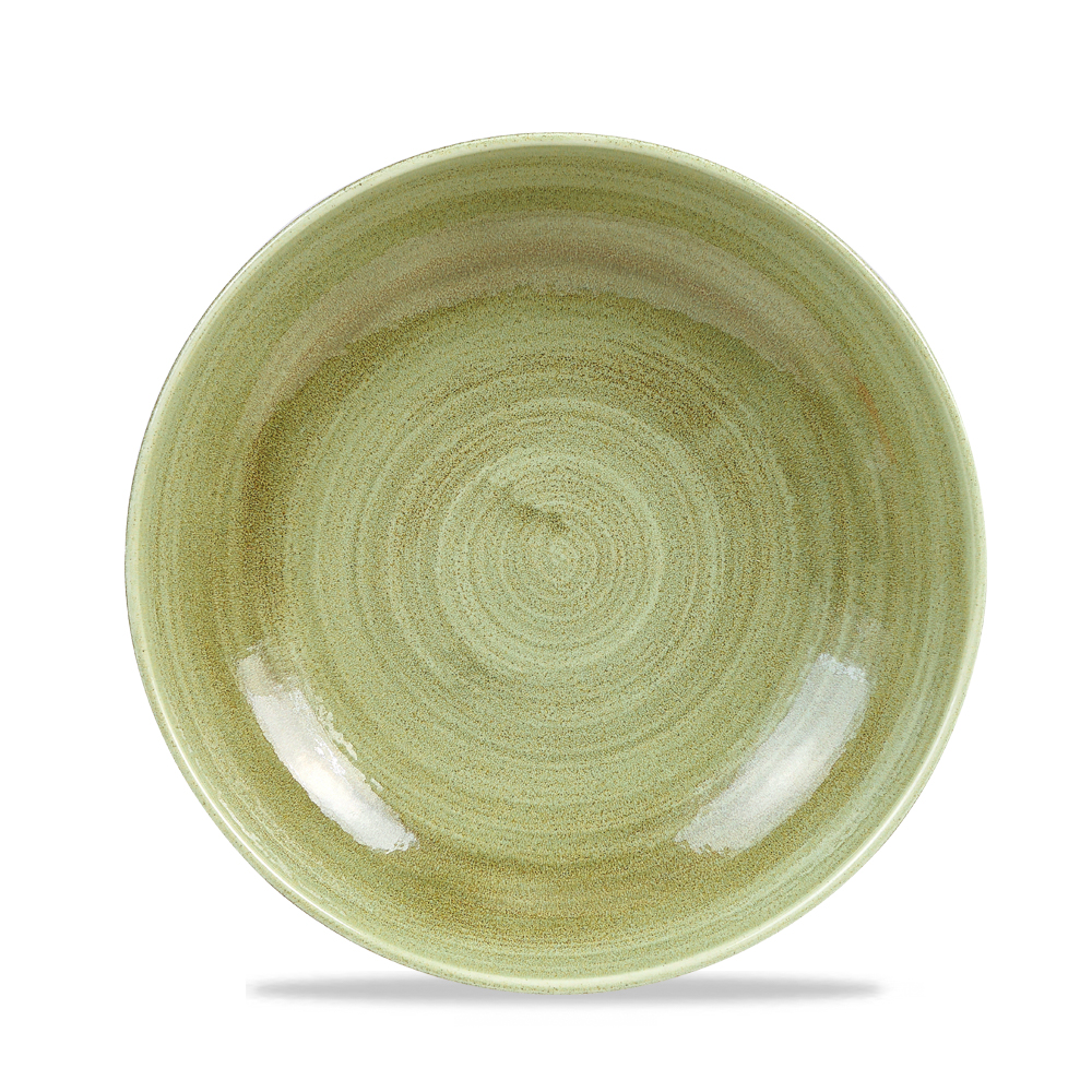 122846 Teller tief coup 25cm STONECAST PATINA burnished green