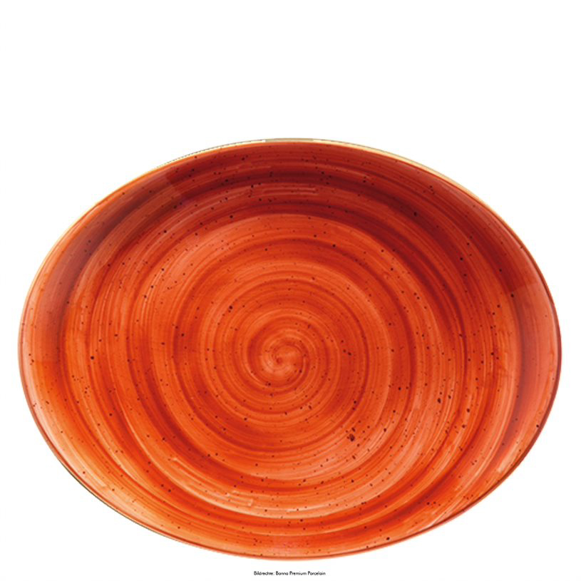 144289 Platte oval 31 x 24cm AURA TERRACOTTA MOOVE