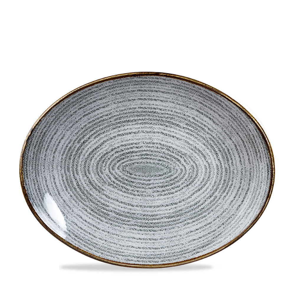 Platte oval coup 32x26cm STUDIO PRINTS HOMESPUN stone grey
