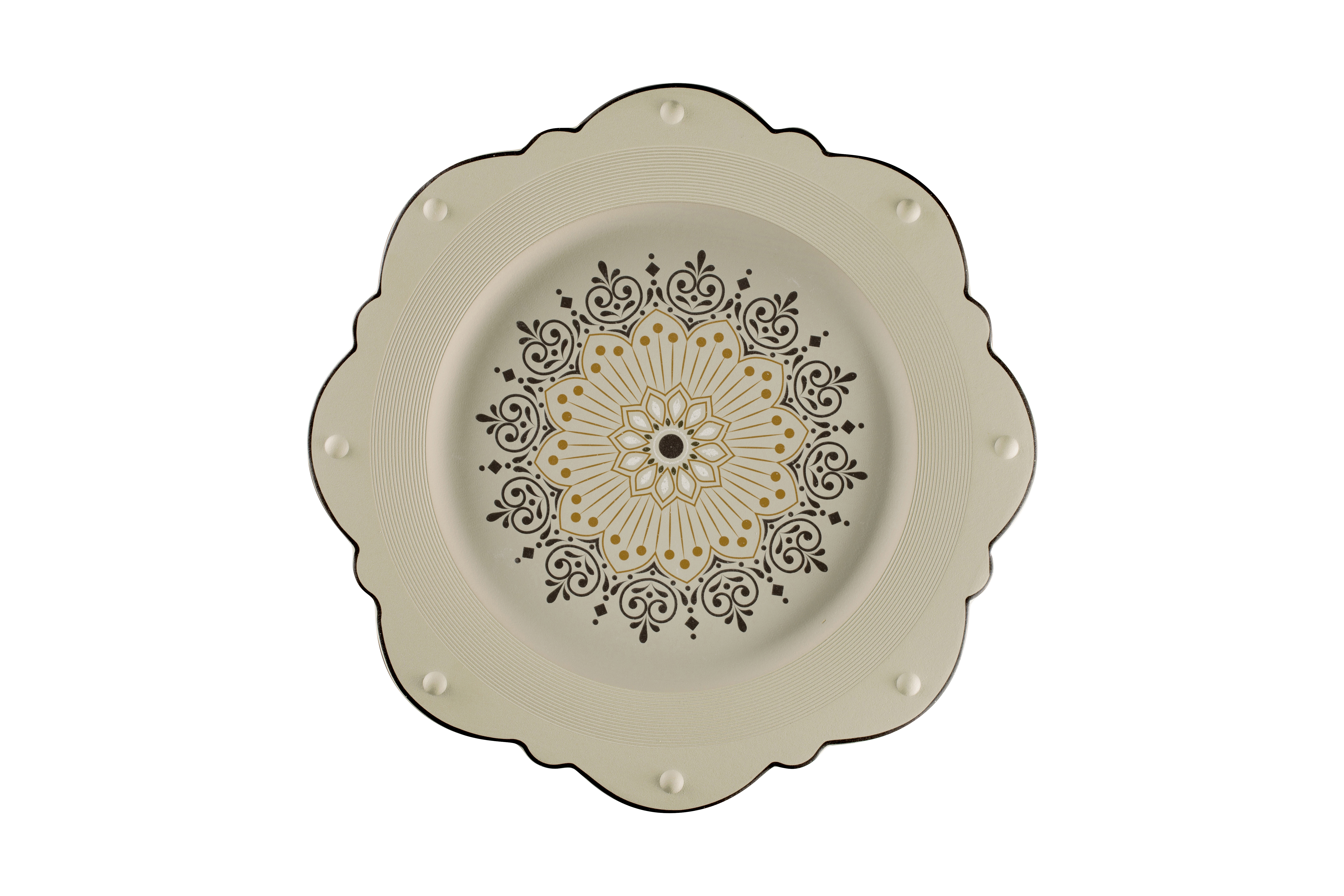Teller festoniert Ø33,1cm H2,4cm ARGILA CARTAGENA decorated grey Teller festoniert Ø33,1cm H2,4cm ARGILA CARTAGENA decorated grey