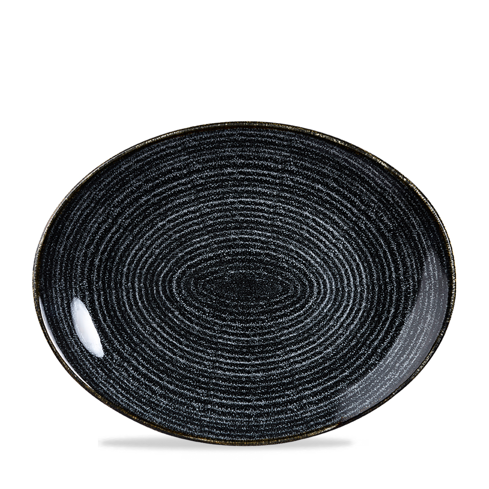 Platte oval coup 31,7x26cm STUDIO PRINTS HOMESPUN charcoal black