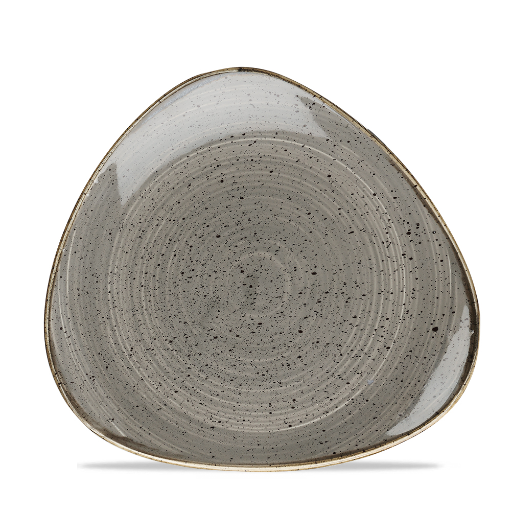 Teller flach dreieckig 22,9cm STONECAST peppercorn grey