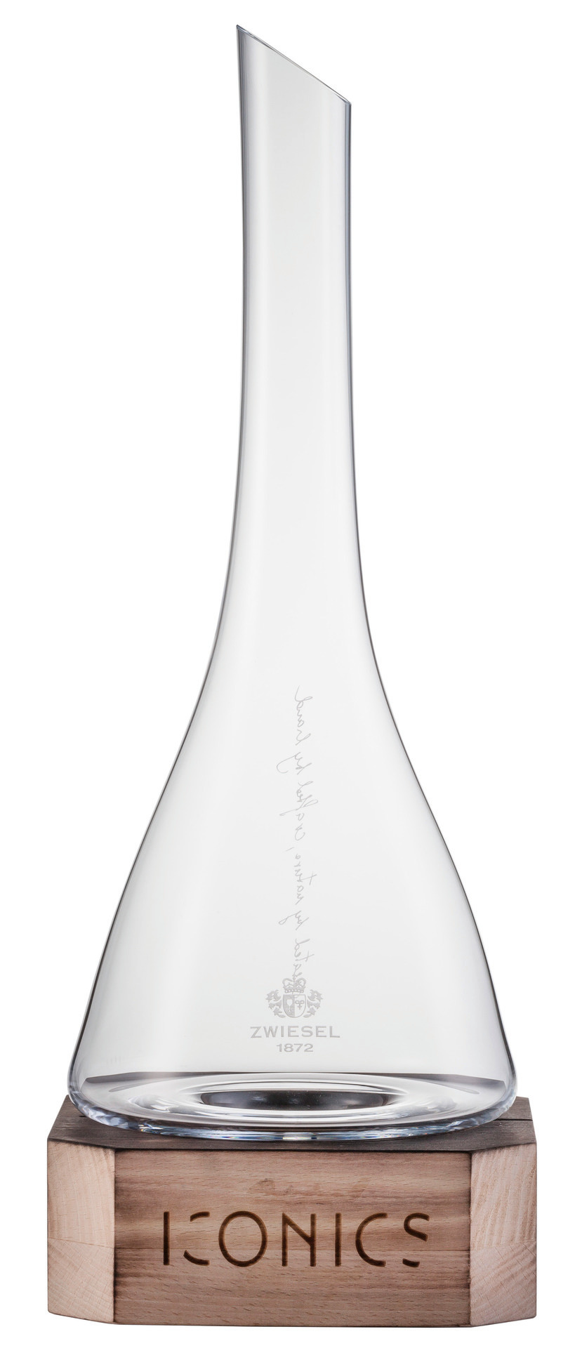 163799 Dekanter 0,75l mit Holzsockel ICONICS