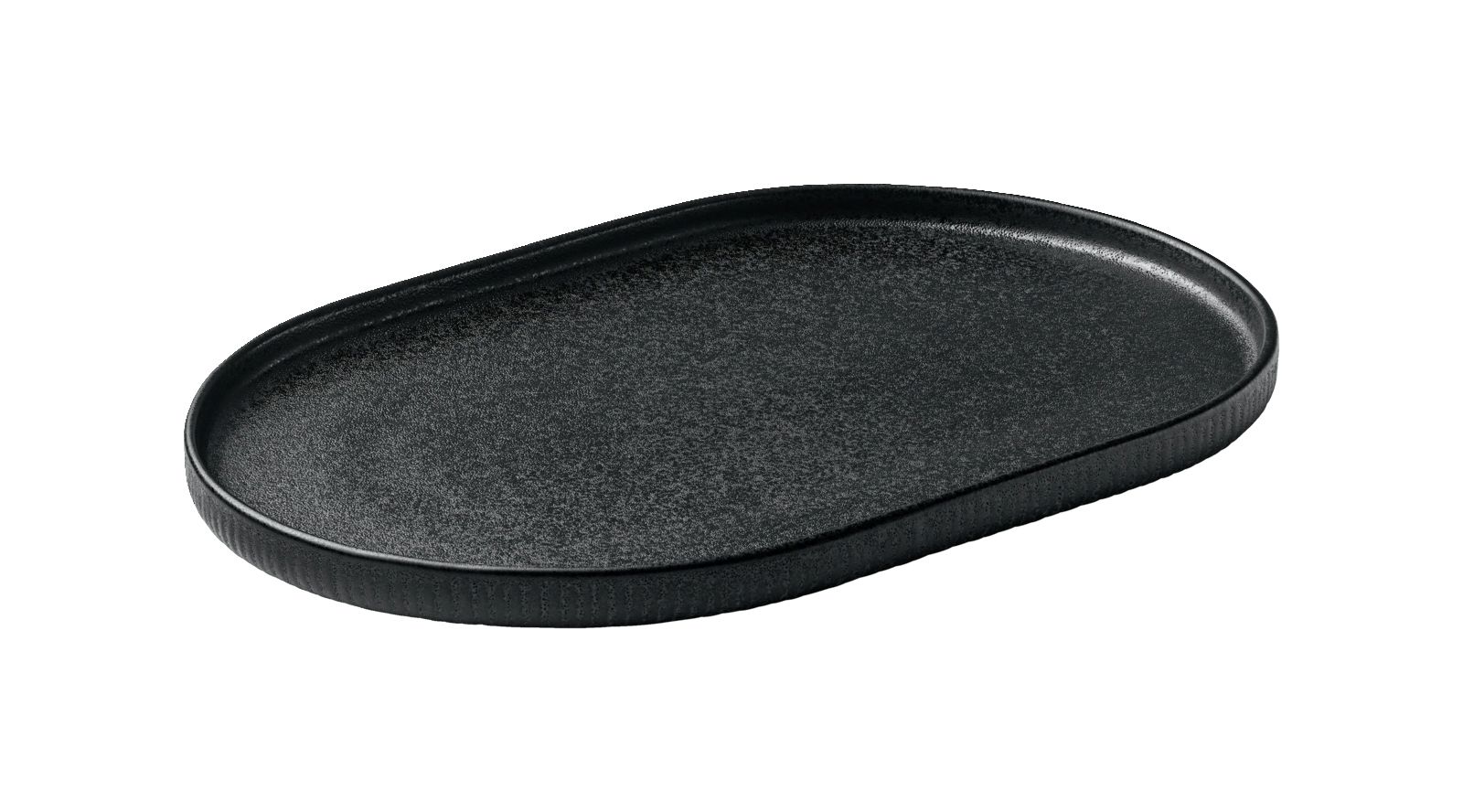 Platte oval 30cm NARA RELIEF schwarz