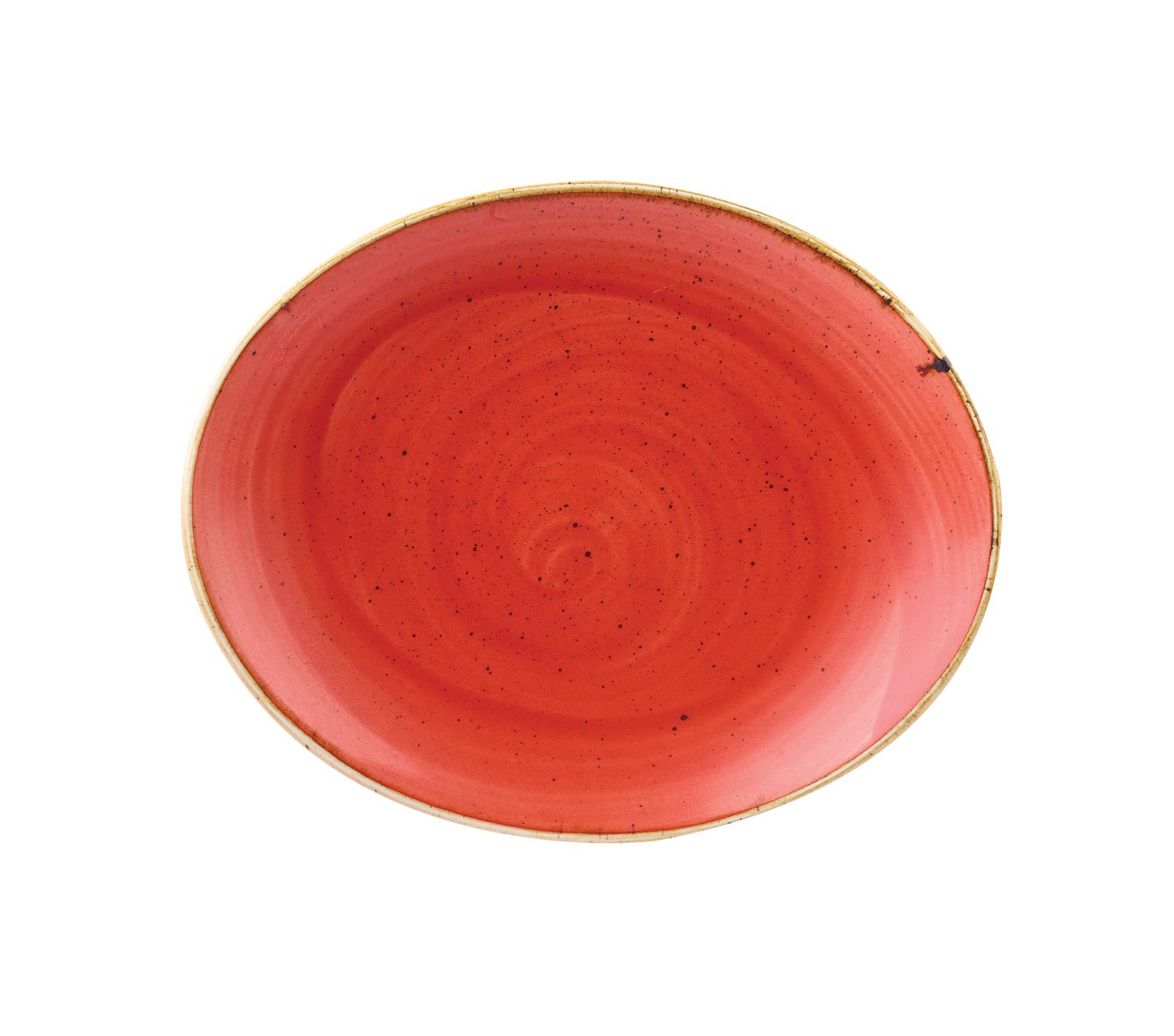 Platte oval coup 19cm STONECAST berry red