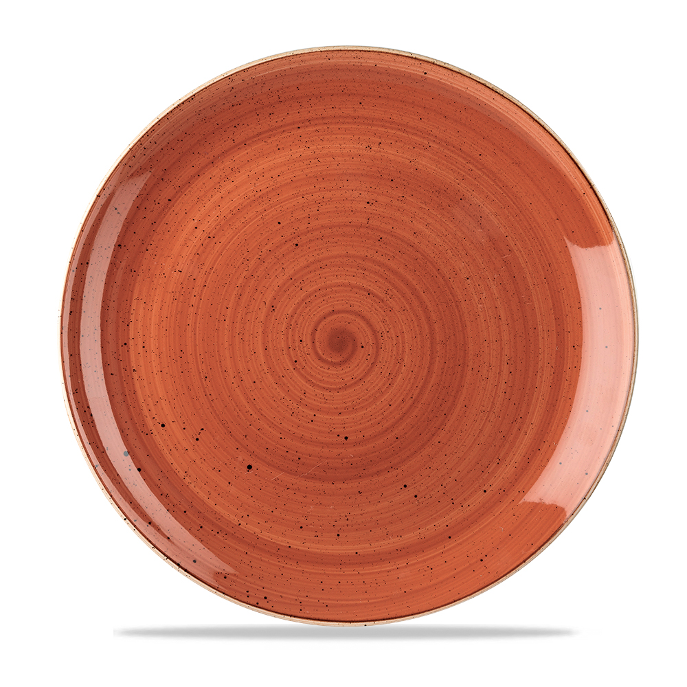 122923 Teller flach coup 29cm STONECAST spiced orange