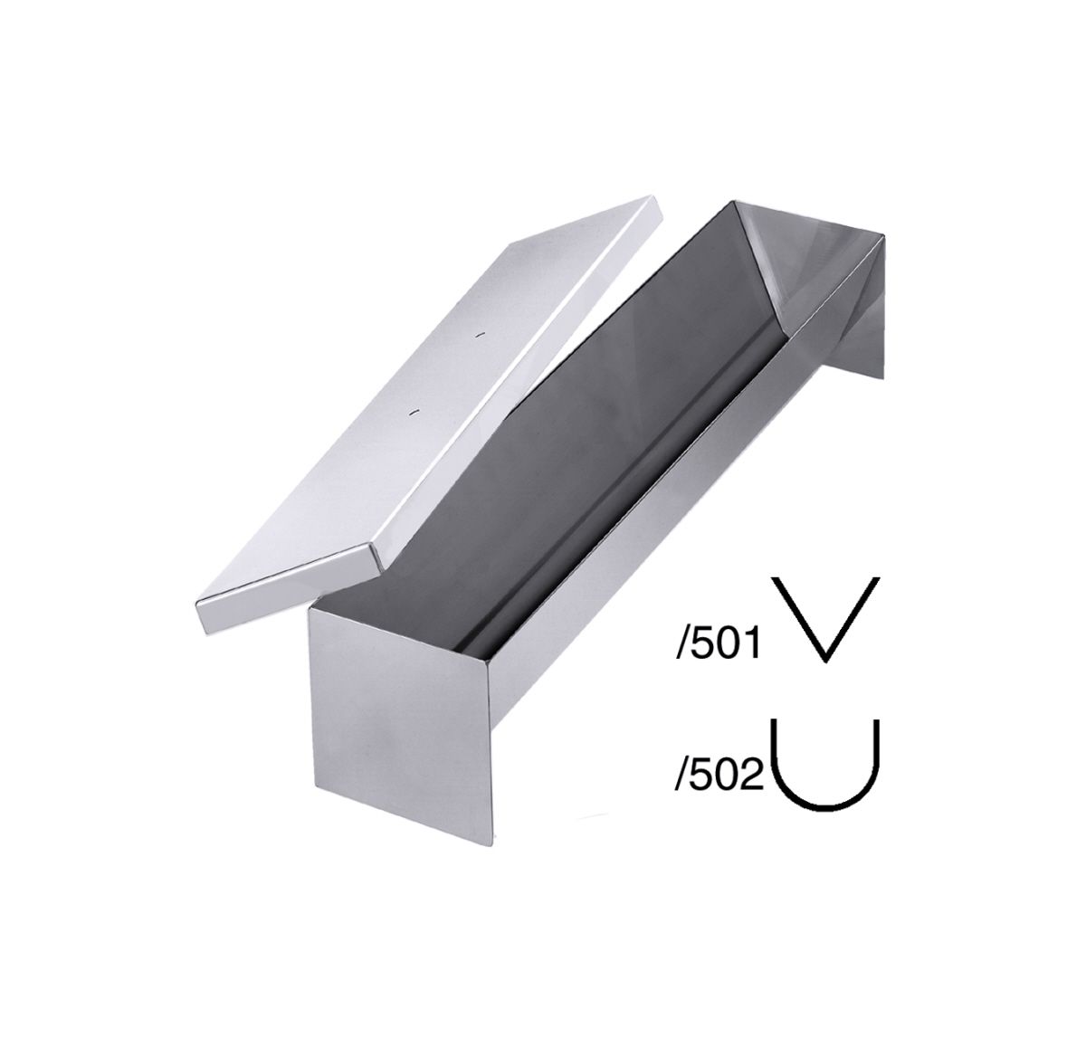 56551 Pastetenform mit Deckel (spitzes Dreieck) L: 50cm B: 10cm H: 9cm 2l