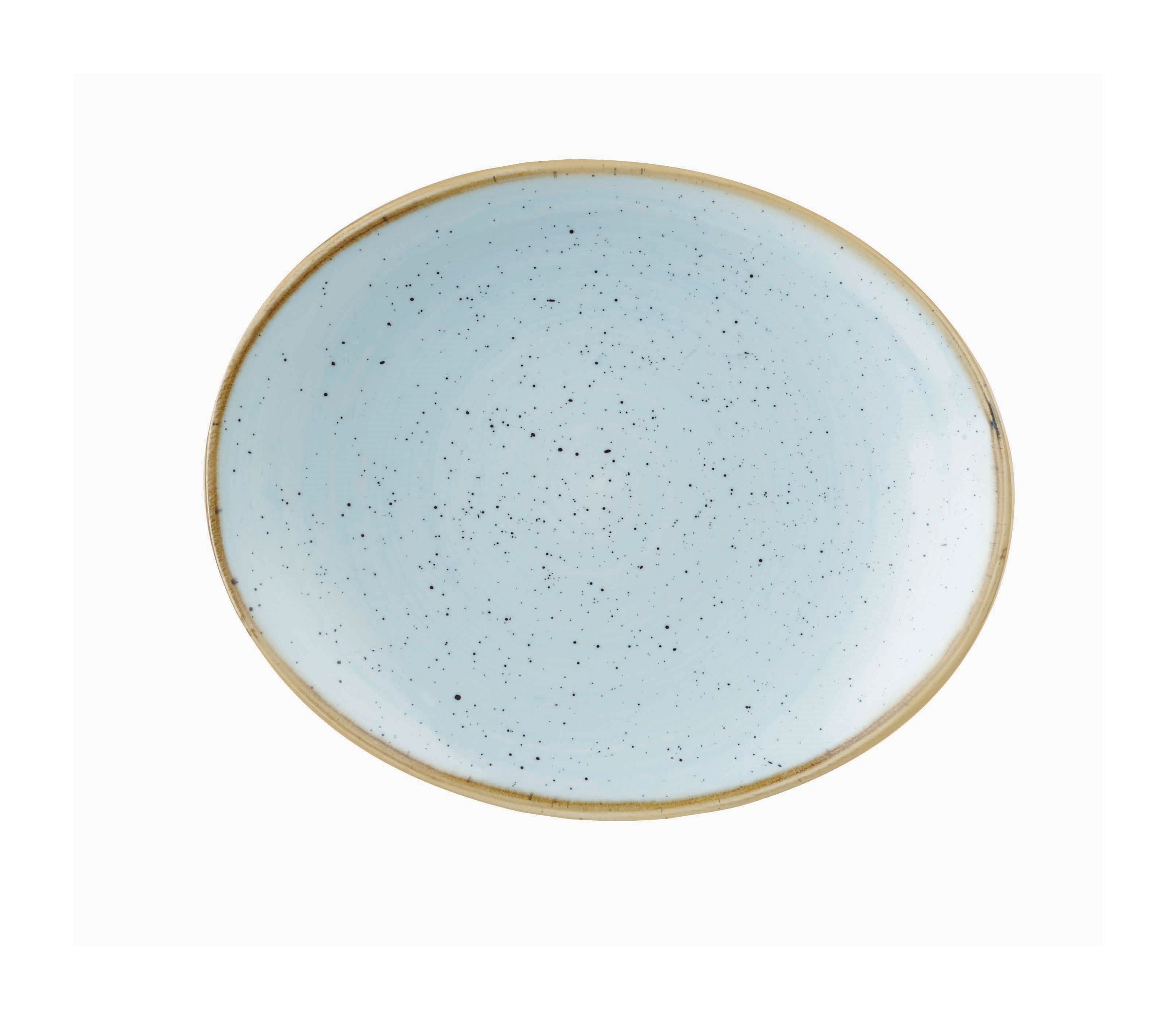 Platte oval coup 19cm STONECAST duck egg blue