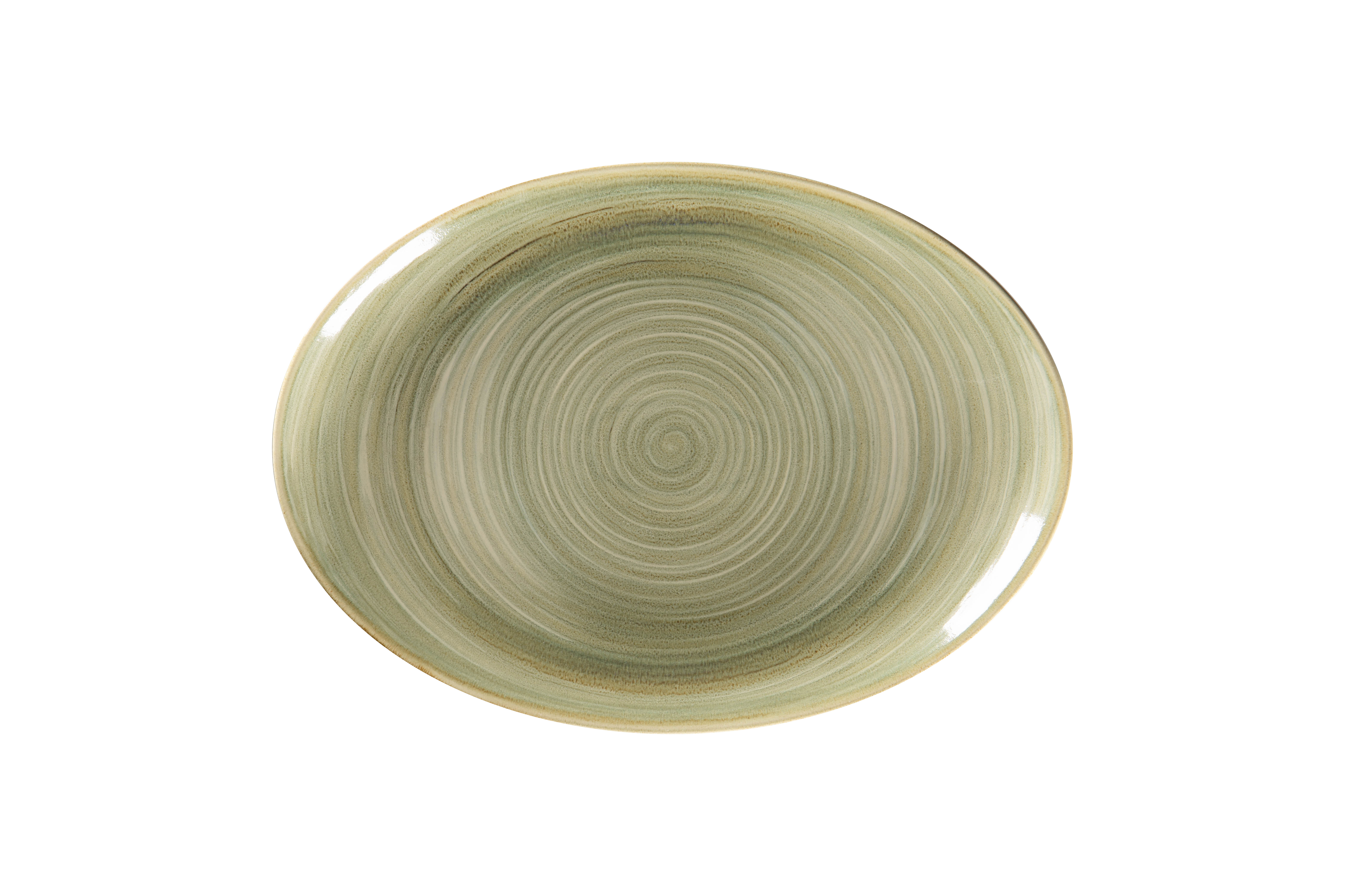 159427 Platte oval 32x23cm RAKSTONE SPOT emerald green