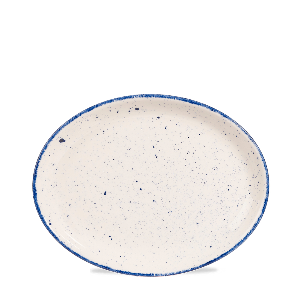 Platte oval 25,4cm STONECAST HINTS indigo