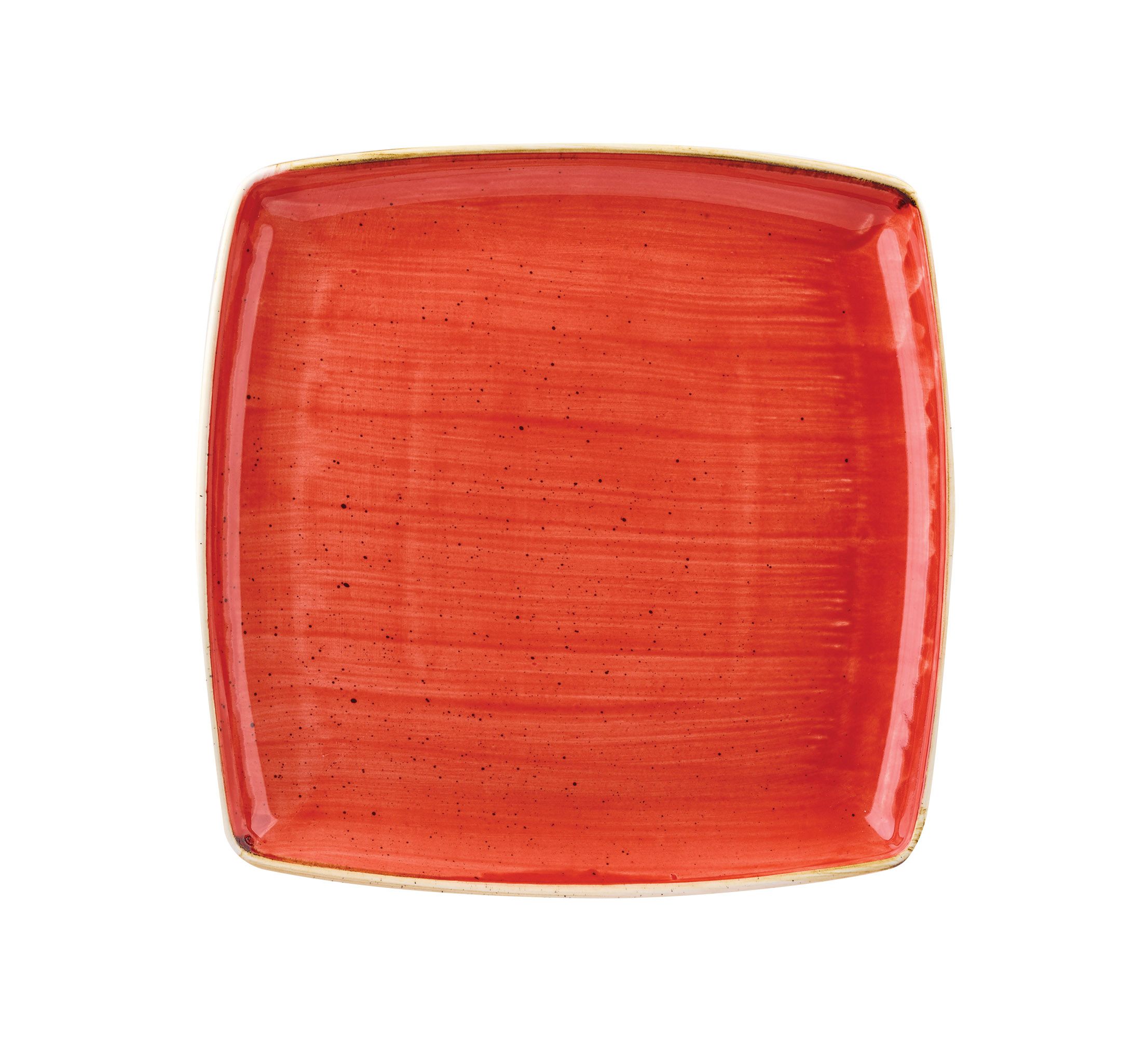 20838 Teller flach eckig 27x27cm STONECAST berry red