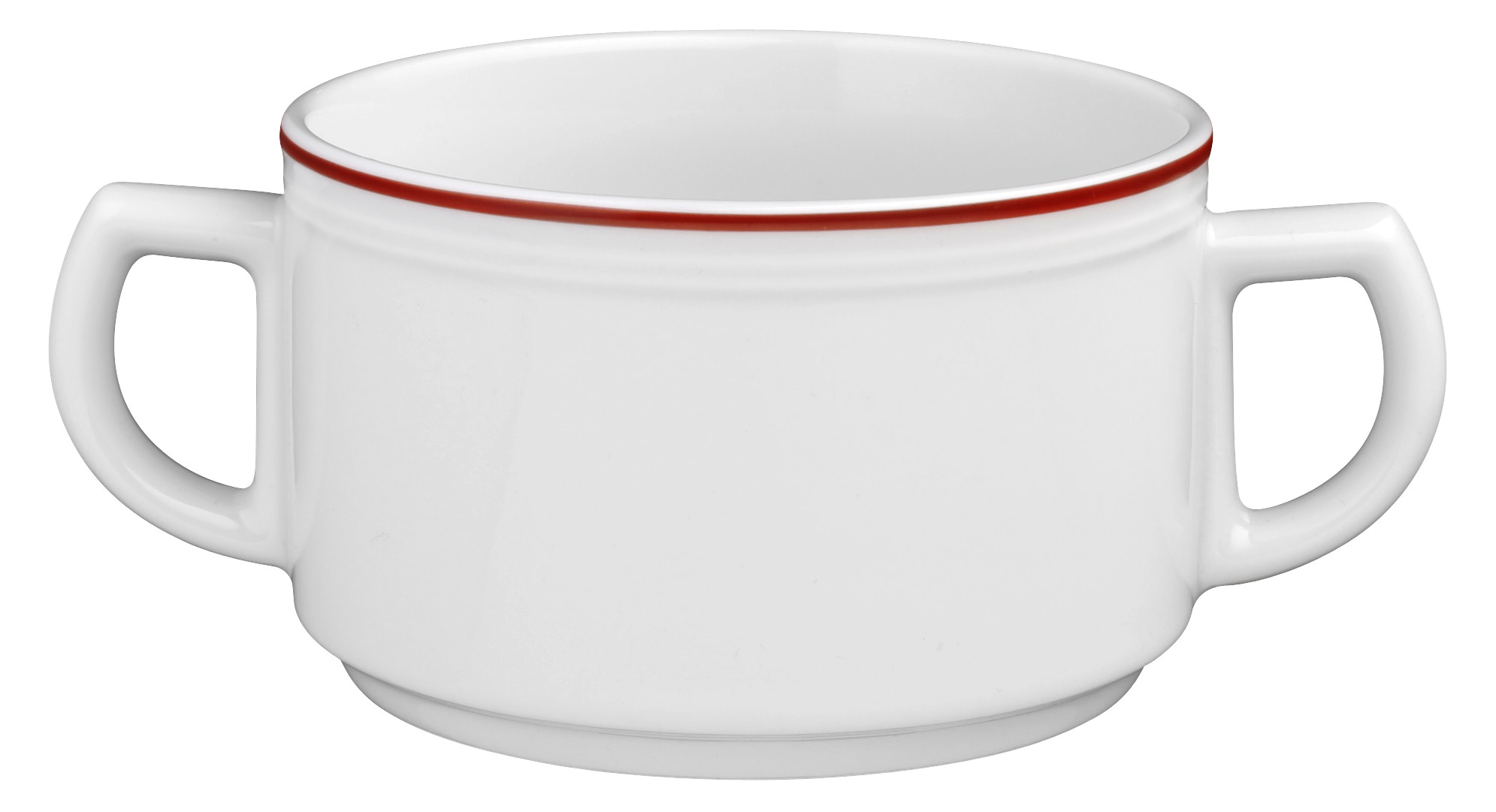 Suppentasse rund mit Relief 0,35l VITALIS rote linie