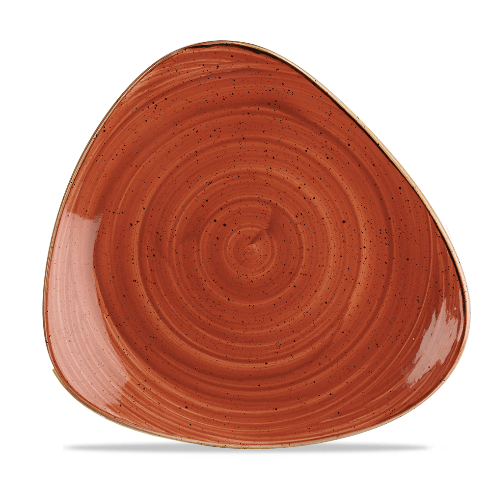 120353 Teller flach dreieckig 26,5cm STONECAST spiced orange