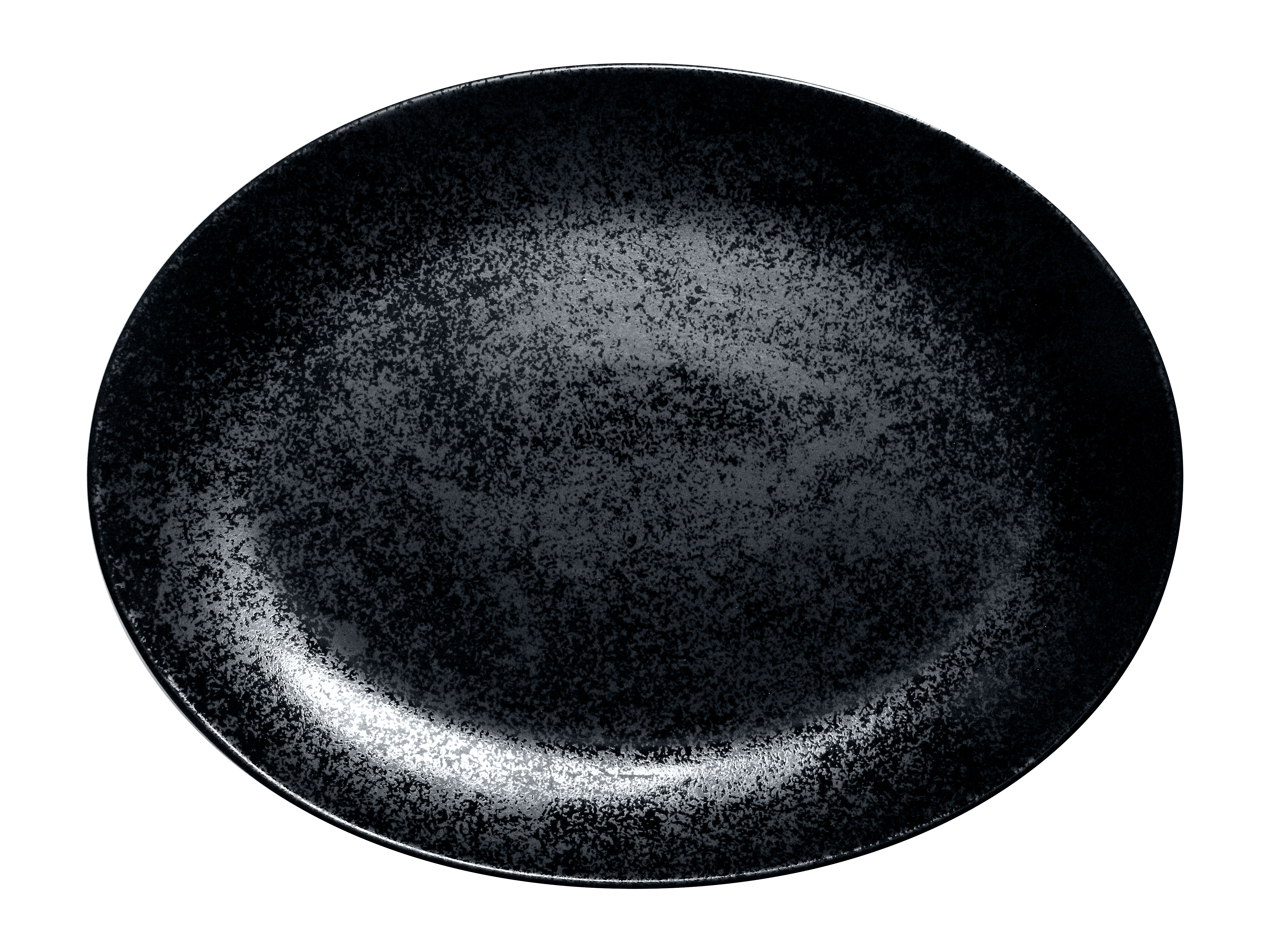 Platte oval 36x27cm FUSION KARBON schwarz