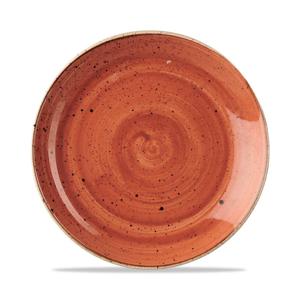 120765 Teller flach coup 21,7cm STONECAST spiced orange