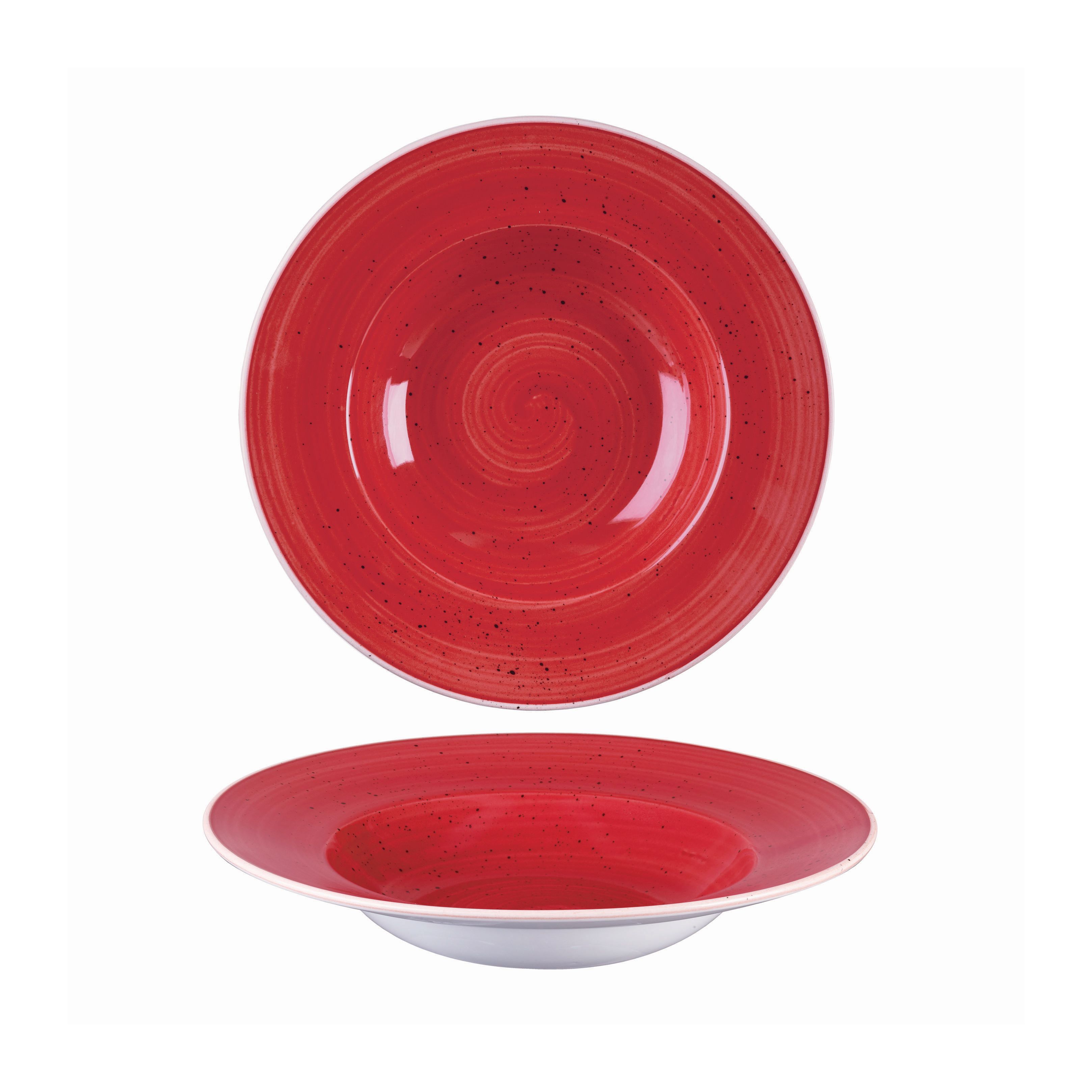 123135 Teller tief breite Fahne 28cm STONECAST berry red