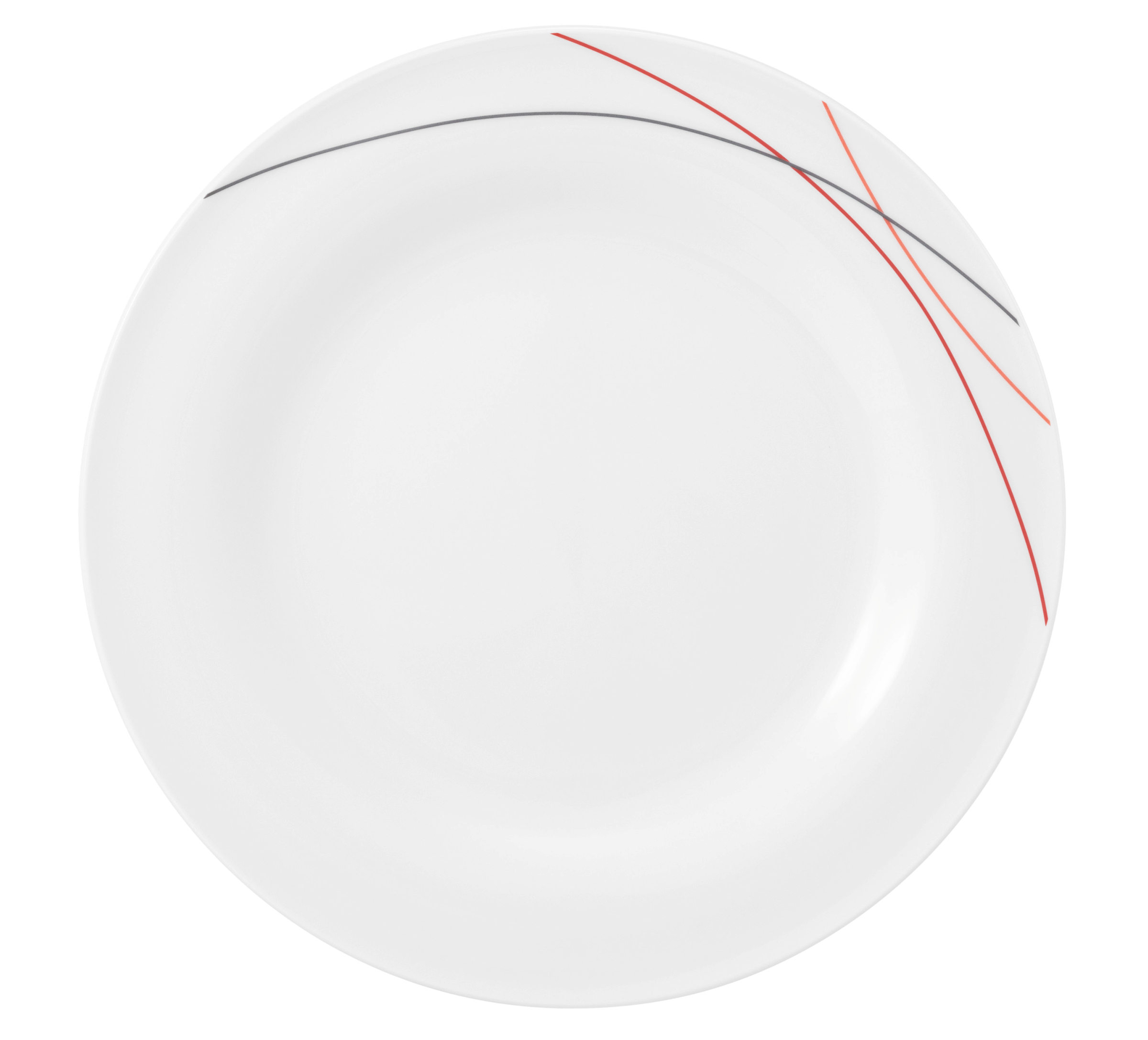 Teller rund flach 28cm COMMUNITY red line