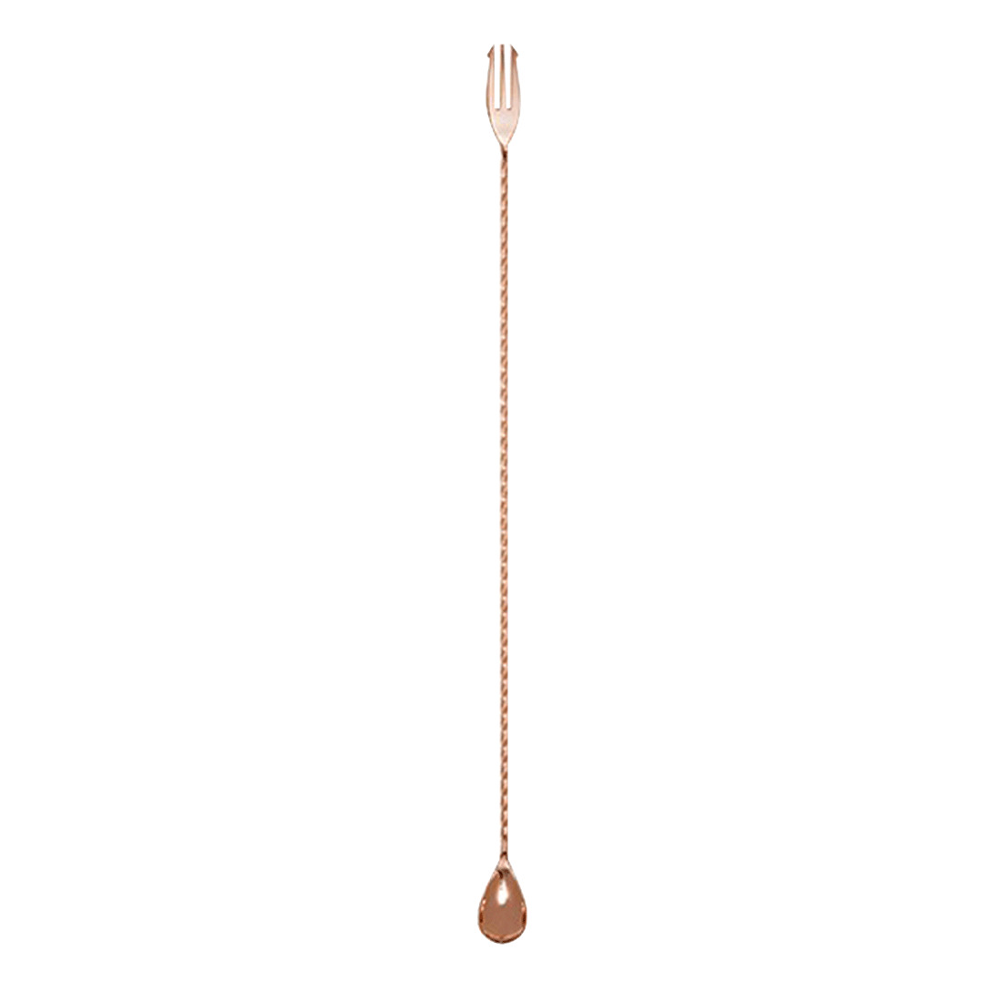 Barlöffel mit Gabel Edelstahl kupferfarben 50 cm Barlöffel mit Gabel Edelstahl kupferfarben 50 cm