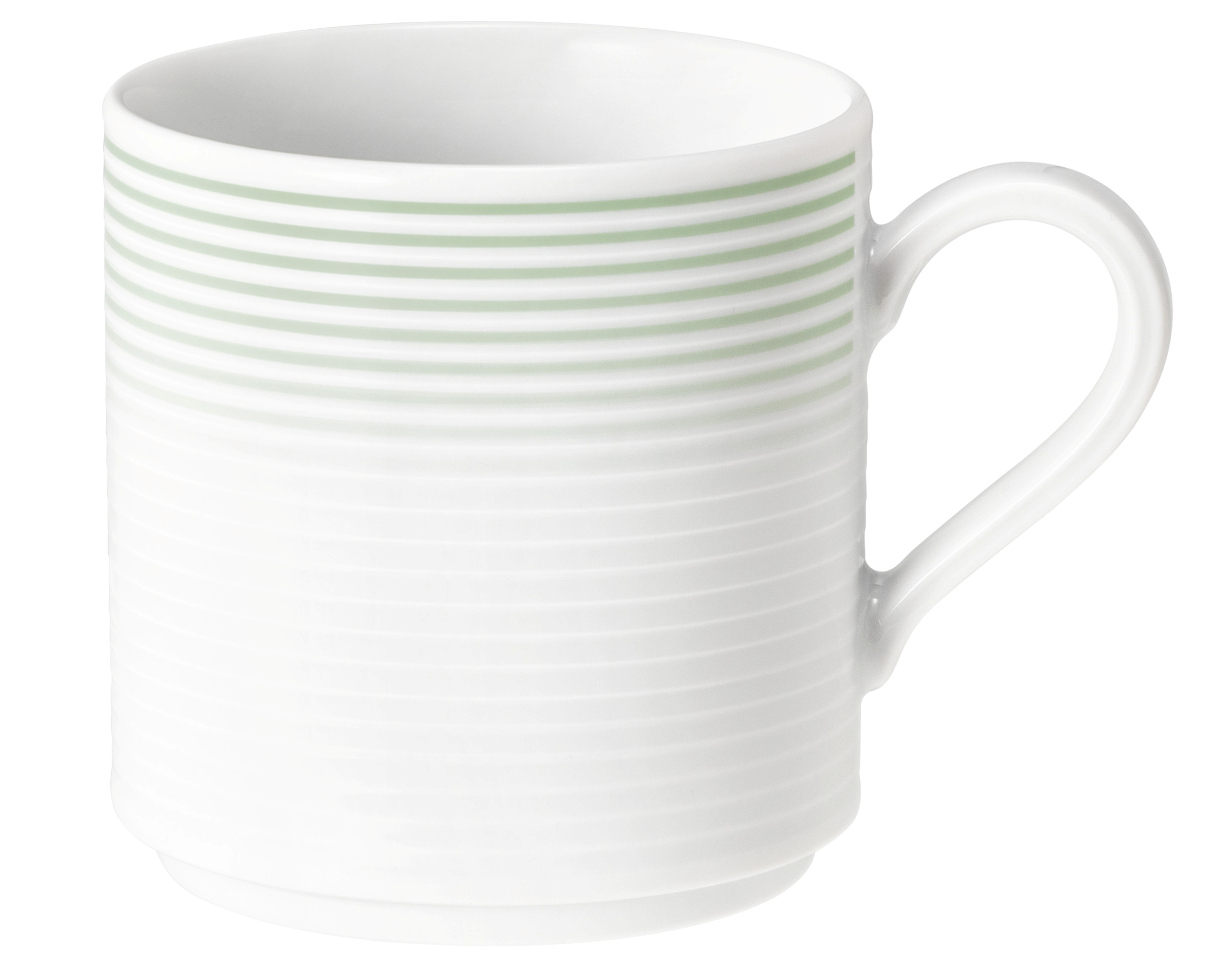 Becher rund mit Relief mit Henkel 0,28l BLUES salbeigrün Becher rund mit Relief mit Henkel 0,28l BLUES salbeigrün