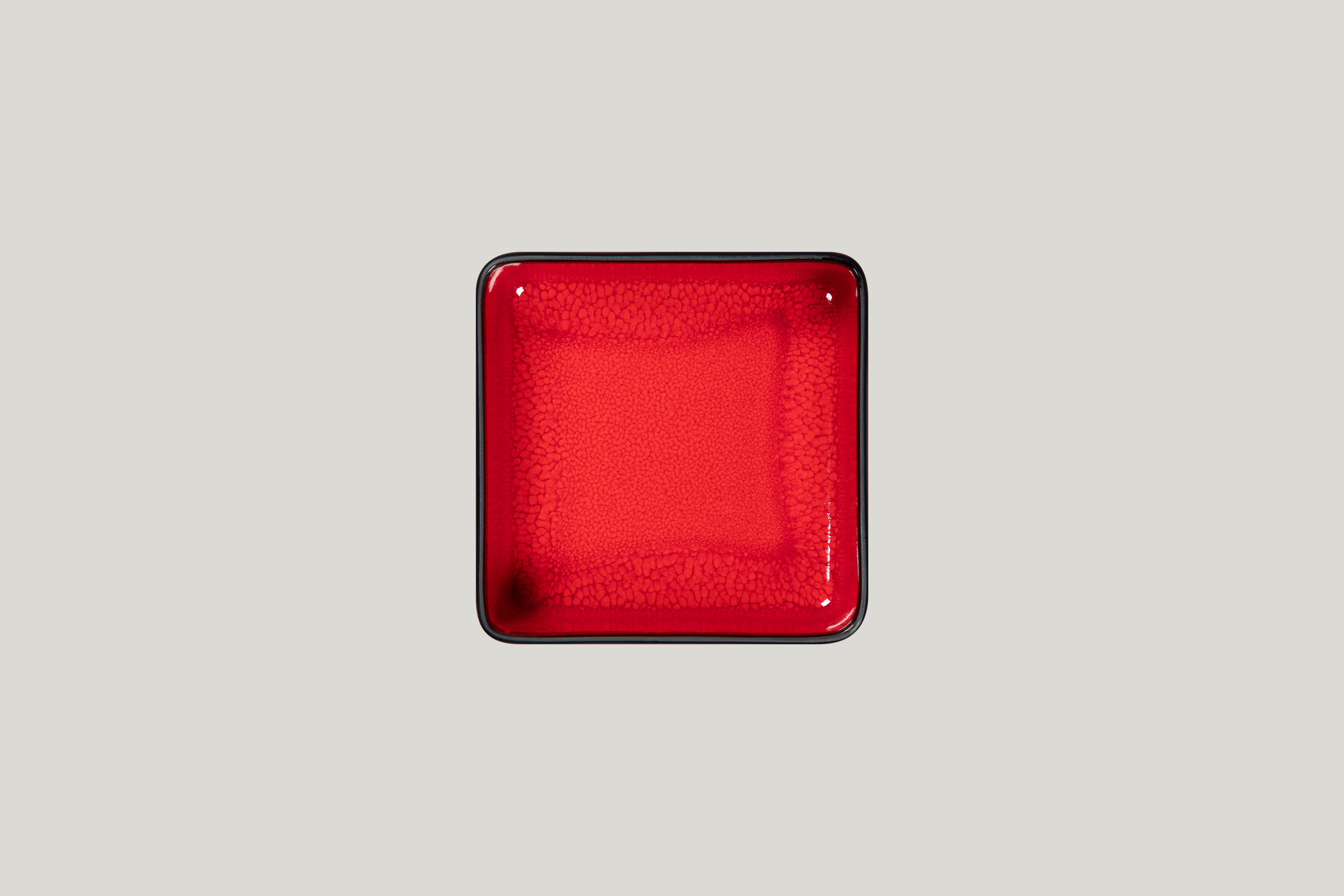 Teller tief quadratisch 16x16cmx6,5cm 1100ml Fractal FIRE red