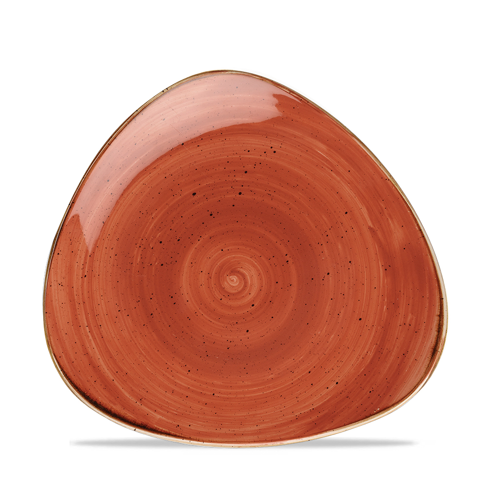 120766 Teller flach dreieckig 19cm STONECAST spiced orange