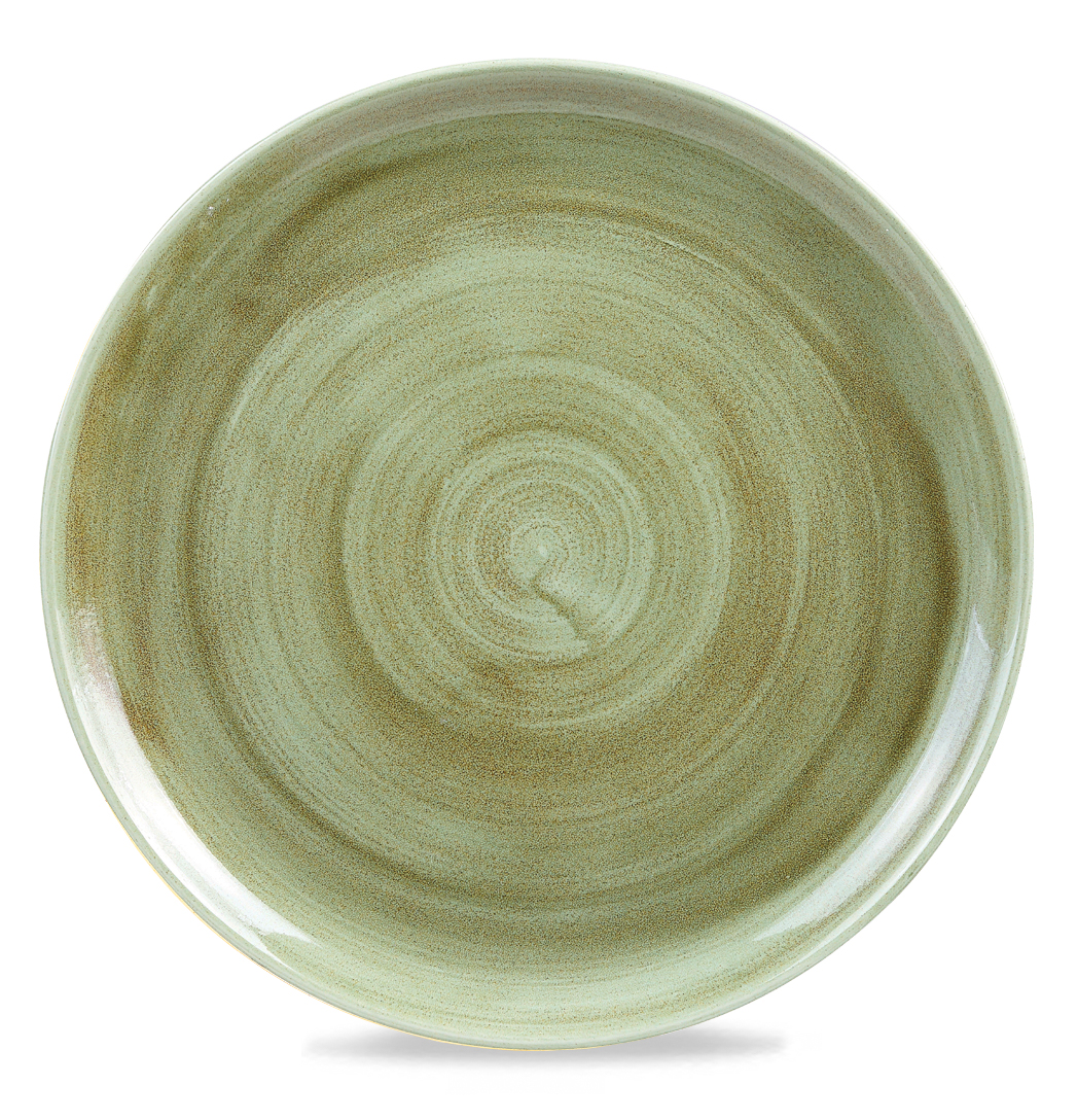 122932 Teller flach coup 32cm STONECAST PATINA burnished green