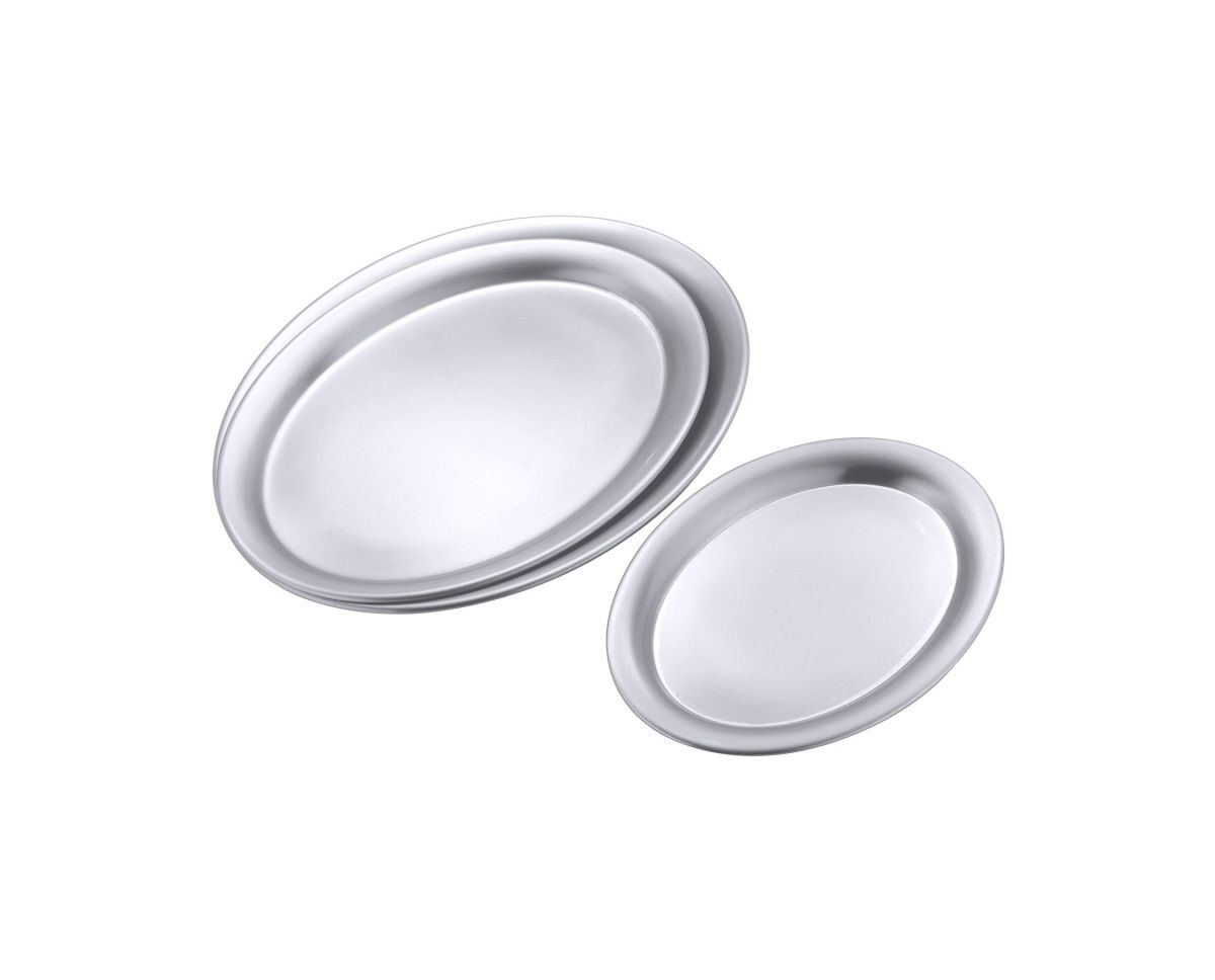 34321 Serviertablett Farbe silber L: 23cm B: 17,5cm H: 1,1cm oval