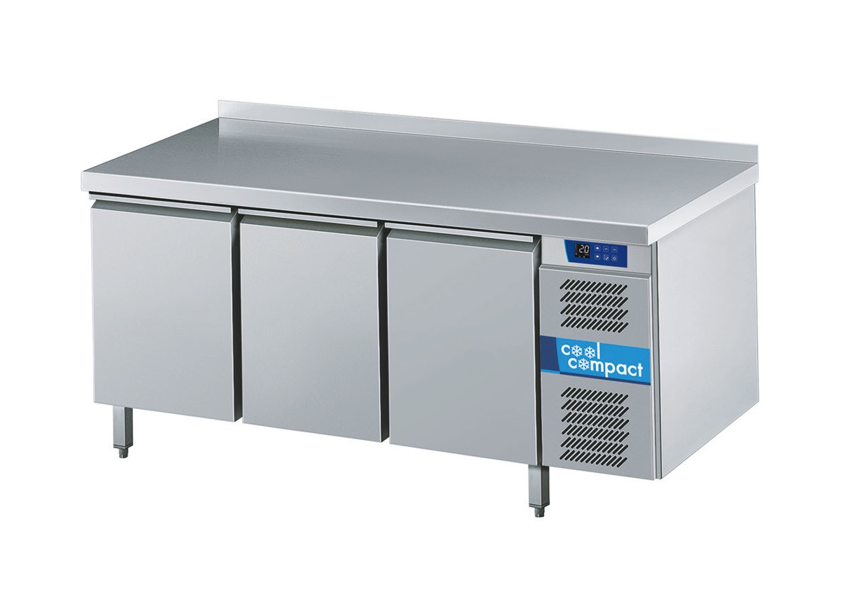 128081 Umluft-Kühltisch GN 1/1 KTM731161 mit Tischplatte, hinten aufgekantet