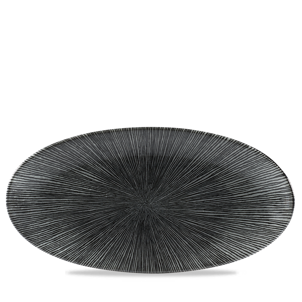 Platte oval coup 34,7x17,3cm STUDIO PRINTS AGANO black