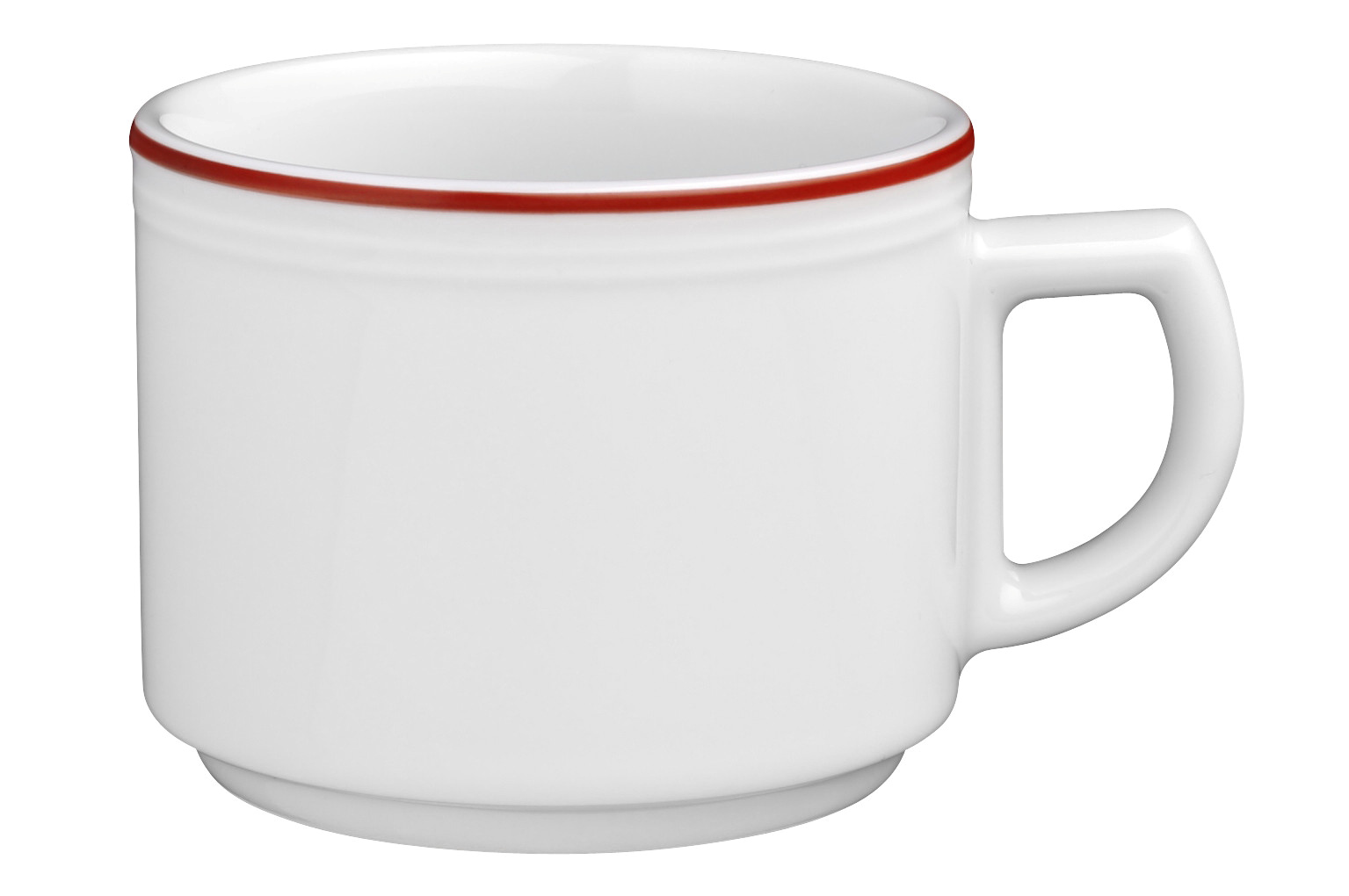 Kaffeetasse rund mit Relief 1 0,18l VITALIS rote linie Kaffeetasse rund mit Relief 1 0,18l VITALIS rote linie