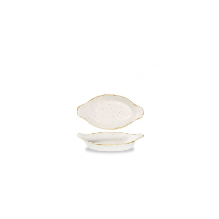 129060 Backform oval 23x13cm STONECAST barley white