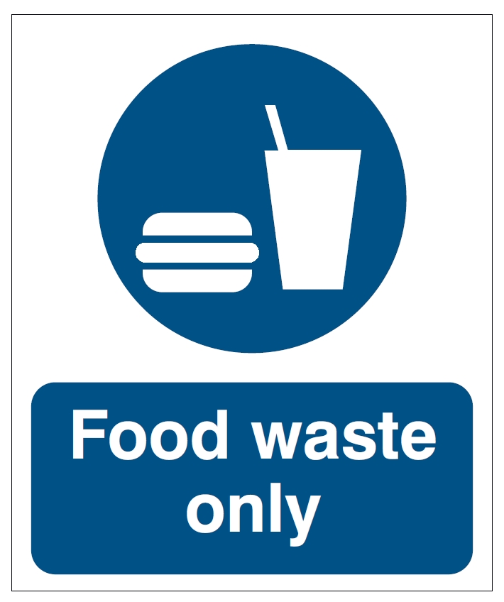 Folienaufkleber "Food Waste Only"