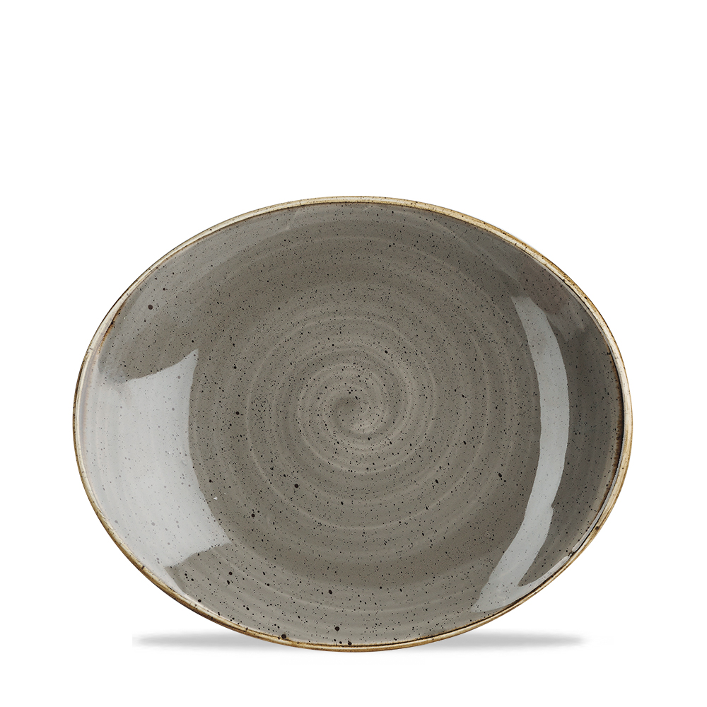 Platte oval coup 19cm STONECAST peppercorn grey