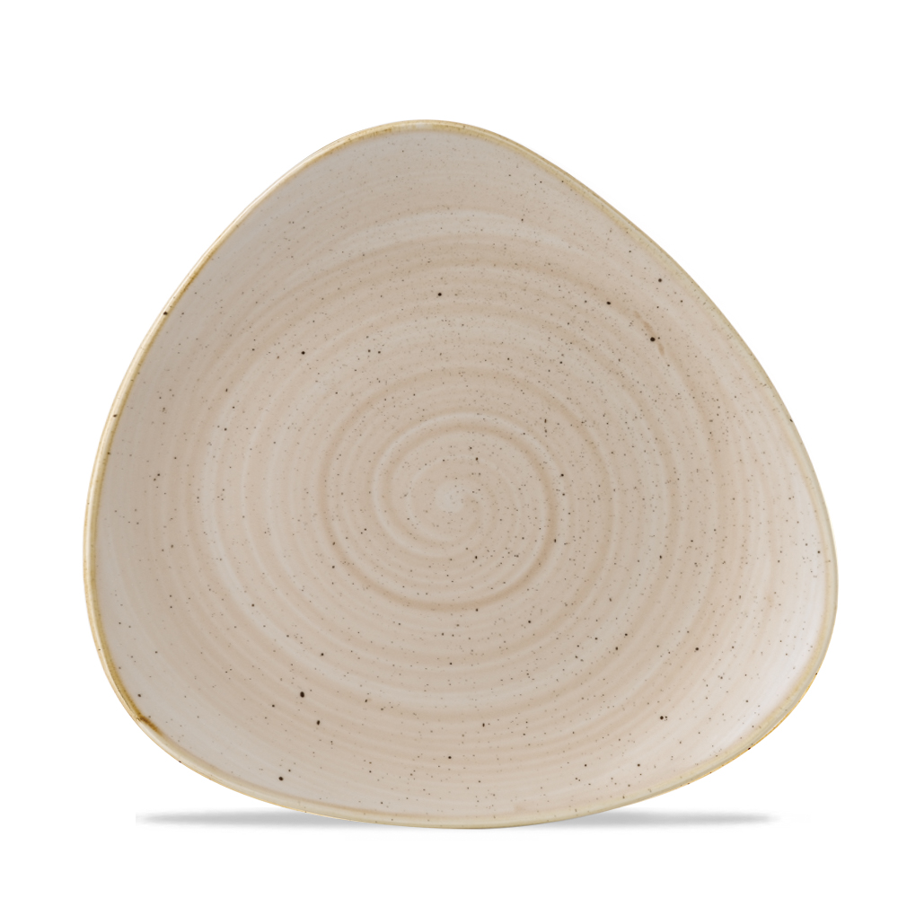 122972 Teller flach dreieckig 22,9cm STONECAST nutmeg cream