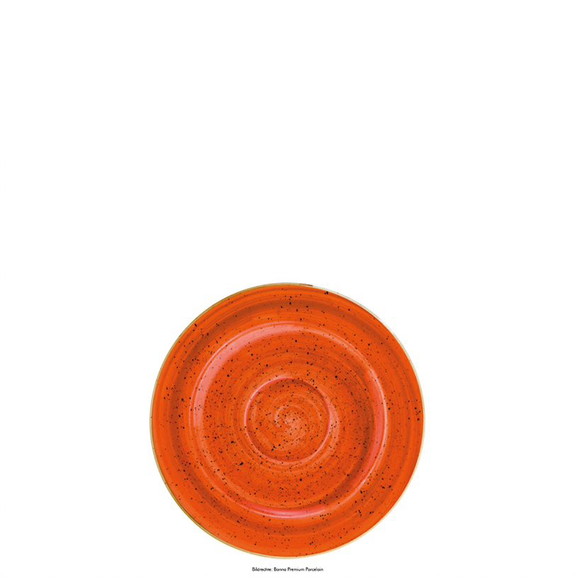 144297 Untertasse 16cm AURA TERRACOTTA RITA rot gepunktet