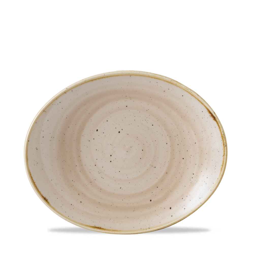 122942 Platte oval coup 19cm STONECAST nutmeg cream