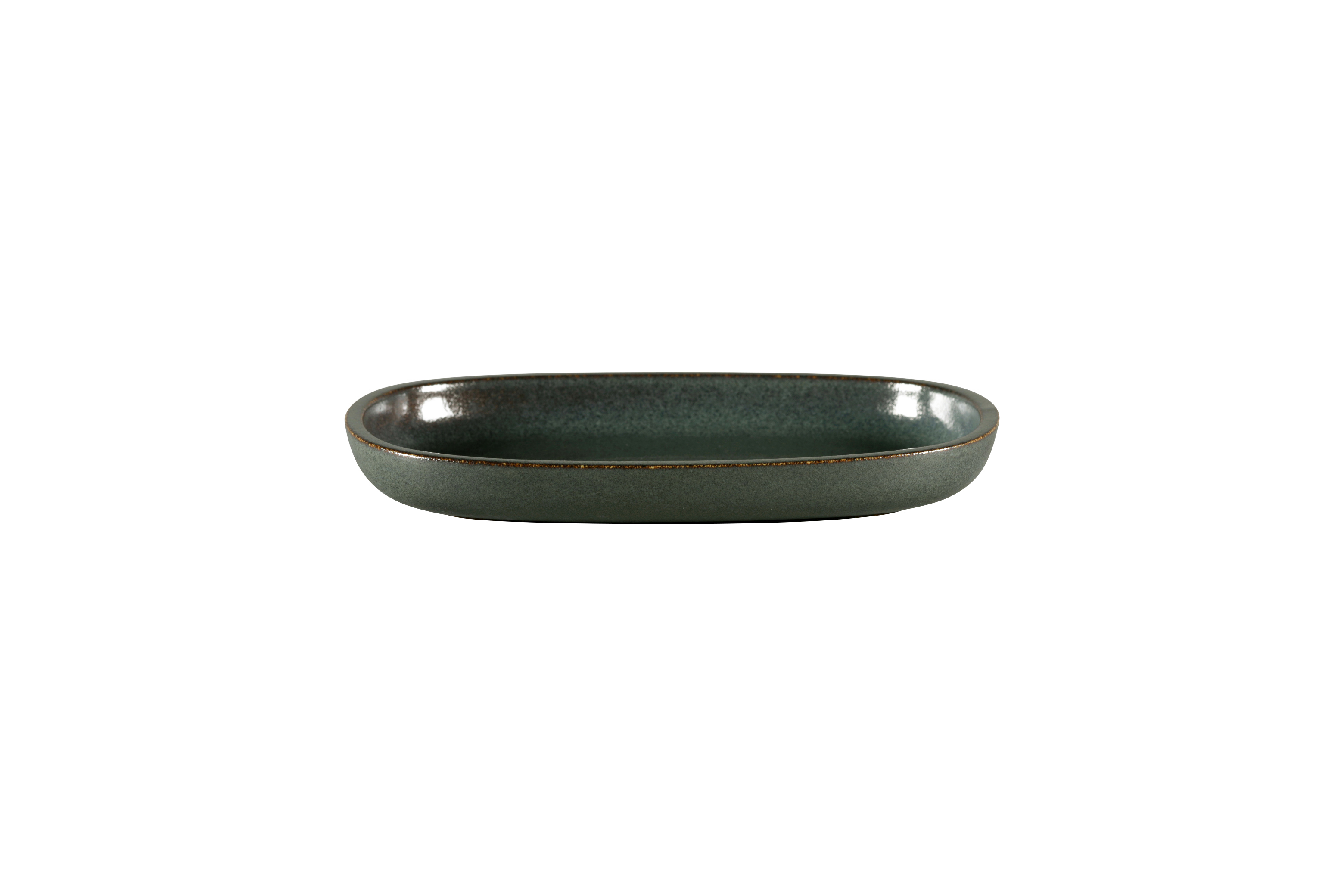 Platte oval tief 22,5x15cm RAKSTONE EASE caldera green