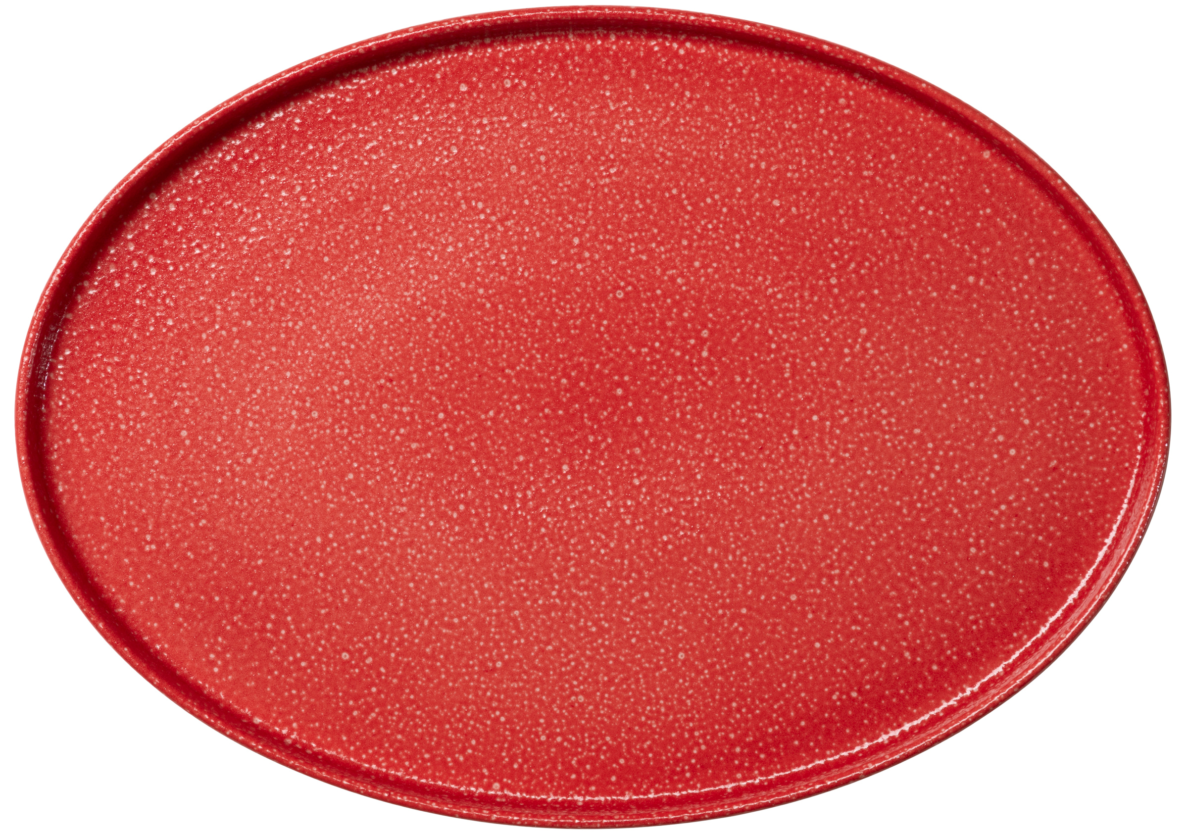 Teller flach oval 36x26cm GOOD MOOD intense red