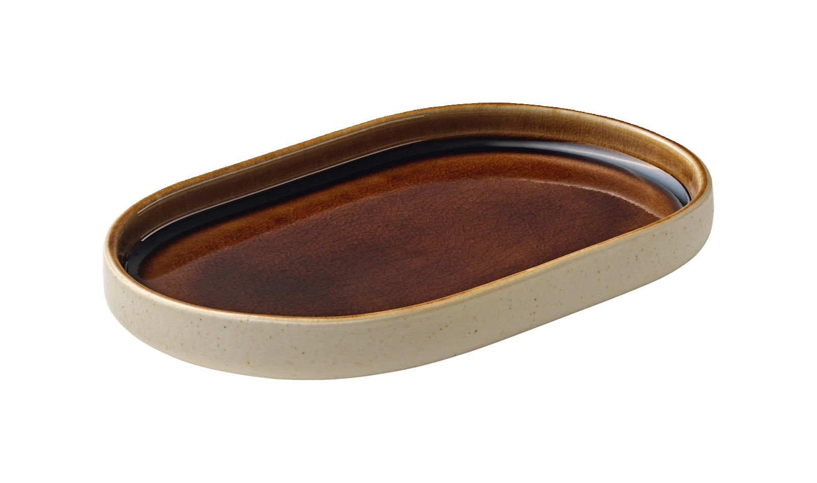 Platte oval 18cm NARA braun