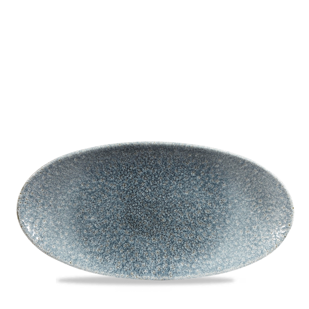 Platte Chefs oval 29,9x15cm RAKU Topaz blue