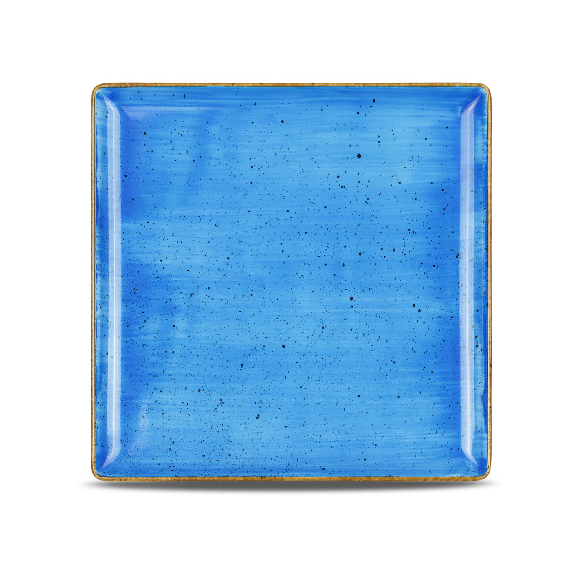 Teller flach eckig 17x17cm CLASSIC wave blue
